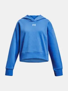Under Armour UA Rival Fleece Crop Hoodie Sweatshirt Kinder Blau