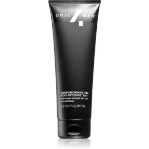 Unit4Men Perfumed shower gel Shampoo, Conditioner und Duschgel 3 in 1 mit Parfümierung Citrus and Musk 200 ml