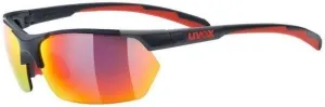 UVEX Sportstyle 114 Grey Red Mat/Litemirror Orange/Litemirror Red/Clear Fahrradbrille