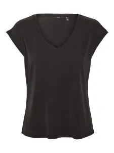 Vero Moda Damen T-Shirt VMFILLI Relaxed Fit 10247666 Black XS