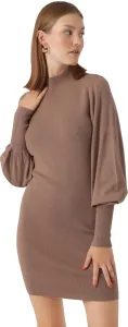 Vero Moda Damen Kleid VMHOLLYKARISPUFF Slim Fit 10290665 Brown Lentil XL