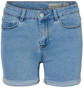 Vero Moda Damen Shorts Short Hot Seven Dnm Fold Short mit Noos Light Blue Mix M