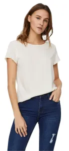 Vero Moda Damen T-Shirt VMBECCA Regular Fit 10248152 Snow White M
