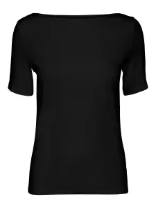 Vero Moda Damen T-Shirt VMPANDA Slim Fit 10231753 Black M