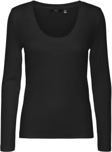 Vero Moda Damen T-Shirt VMKISS Tight Fit 10290319 Black XS