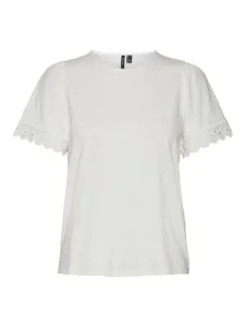 Vero Moda Damen T-Shirt VMPANNA Regular Fit 10279000 Snow White L