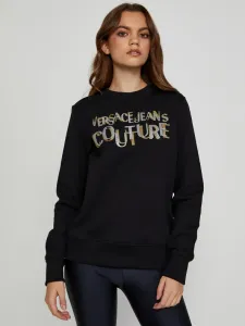 Versace Jeans Couture R Logo Glitter Sweatshirt Schwarz #267624