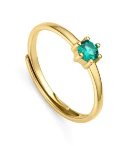 Viceroy Bezaubernder vergoldeter Ring mit einem grünen Zirkon Clasica 9115A01 55 mm