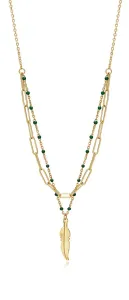 Viceroy Doppelte vergoldete Halskette mit Feder Kiss 75308C01012
