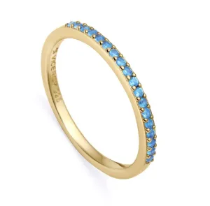 Viceroy Eleganter vergoldeter Ring mit blauen Zirkonen Trend 9118A014 52 mm