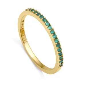 Viceroy Eleganter vergoldeter Ring mit grünen Zirkonen Trend 9118A014 52 mm