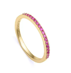 Viceroy Eleganter vergoldeter Ring mit rosa Zirkonen Trend 9118A012 50 mm