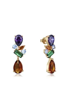 Viceroy Markante vergoldete Ohrringe mit Kristallen Elegant 13096E100-39