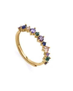 Viceroy Schicker vergoldeter Ring mit farbigen Zirkonen 13097A01