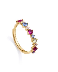 Viceroy Schicker vergoldeter Ring mit farbigen Zirkonen 13098A01