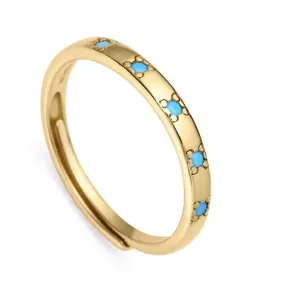 Viceroy Stilvoller vergoldeter Ring mit blauen Zirkonen Trend 9119A01 53 mm