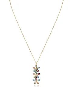 Viceroy Vergoldete Halskette mit farbigen Blumen Elegant 13083C100-39