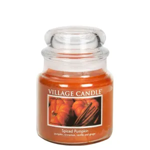 Village Candle Spiced Pumpkin Duftkerze (Glass Lid) 389 g
