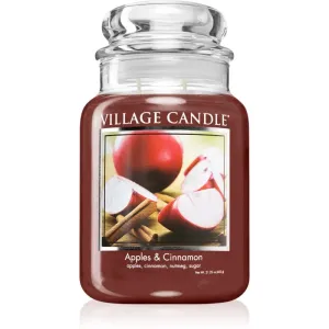 Village Candle Apples & Cinnamon Duftkerze (Glass Lid) 602 g
