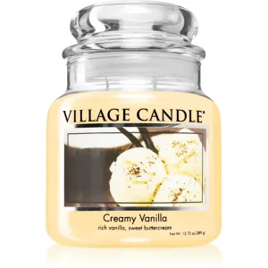 Village Candle Creamy Vanilla Duftkerze (Glass Lid) 389 g