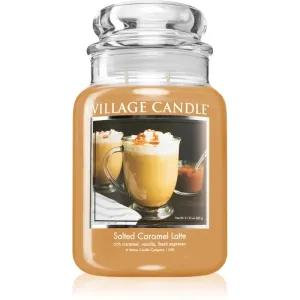 Village Candle Salted Caramel Latte Duftkerze (Glass Lid) 602 g