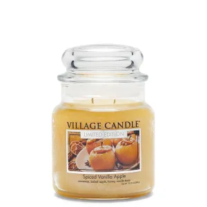 Village Candle Spiced Vanilla Apple Duftkerze (Glass Lid) 389 g