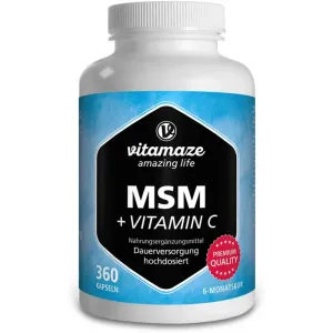 Vitamaze MSM hochdosiert + Vitamin C Kapseln zur Entgiftung des Organismus und zur Stärkung der Immunität 360 KAP