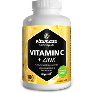 Vitamaze Vitamin C hochdosiert + Zink Immunität stärken 180 TAB