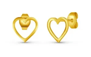 Vuch Minimalistische vergoldete Ohrringe Herzen Vrisan Gold