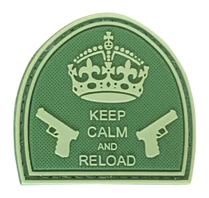 WARAGOD Klettabzeichen 3D Keep Calm and Reload olivgrün 5cm #448582