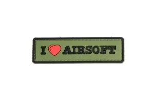 WARAGOD Tactical Patch I Love Airsoft, olive, 8 x 2,5 cm #448721