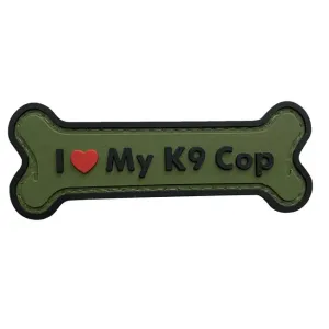 WARAGOD I love my K9 Cop PVC Applikation, grün