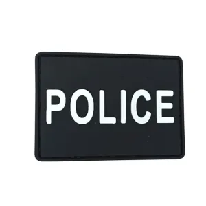 WARAGOD Klettabzeichen 3D Police schwarz 7x5cm #448596