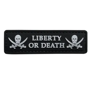 WARAGOD Liberty or Death PVC Applikation, schwarz weiss