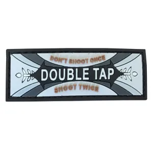WARAGOD Aufnäher Double Tap Don't Shoot Once Shoot Twice PVC Patch Gray