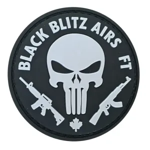 WARAGOD Klettabzeichen 3D Black Blitz Airs FT Punisher 6cm