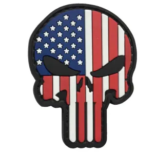 WARAGOD Klettabzeichen 3D US Patriot Punisher 6x4.5cm