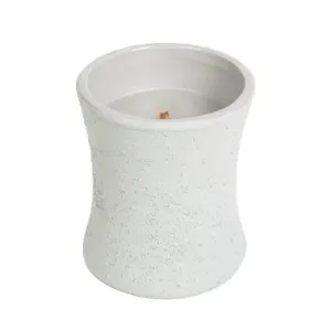 WoodWick Ovale Kerzenvase aus Keramik Wood Smoke 133,2 g