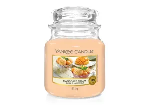 Yankee Candle Aromatische mittlere Kerze Mango Ice Cream 411 g
