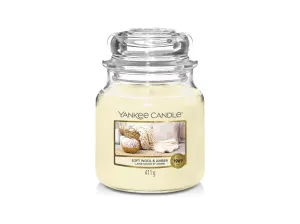 Yankee Candle Aromatische KerzeClassicmittel Soft Wool & Amber 411 g