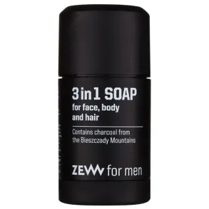 Zew For Men 3 in 1 Soap natürliche feste Seife für Gesicht, Körper und Haare 3 in1 85 ml