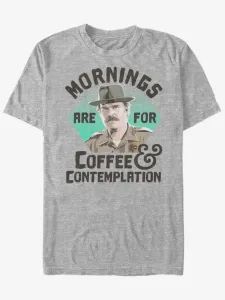 ZOOT.Fan Netflix Hopper Mornings Are For Coffee Contemplation T-Shirt Grau